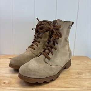 Sorel Girls Boho Waterproof Rugged Suede Lace Up Boots Size 4 Outdoors Hiking